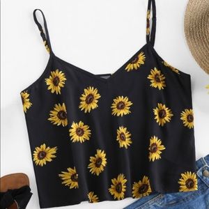 ZAFUL Sunflower Print Crop Camisole (NEW)
